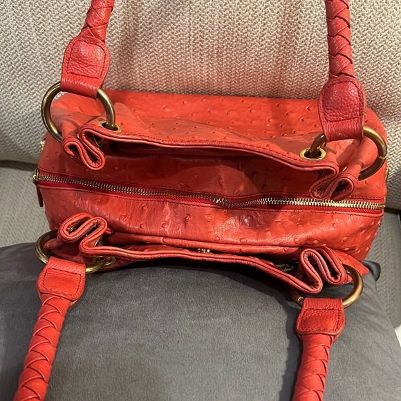 Isabella Adams Red Orange Designer Women's Bag - Picture 12 of 13